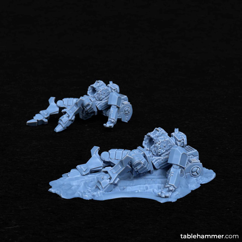 Combatsuit wrecks - scenic battlesuit casualities (WITH bases!) - Only-Games