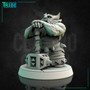 (0134) Male dwarf barbarian warrior with two hands hammer - Only-Games