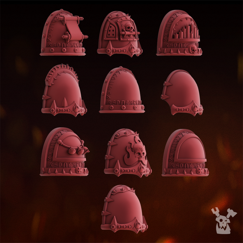 Fire Preachers Shoulder Pads Set x10 #2 - Only-Games
