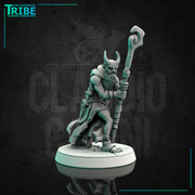 (0084) Male human tiefling firbolg half-orc elf old wizard with magic staff - Only-Games
