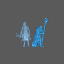 (0084) Male human tiefling firbolg half-orc elf old wizard with magic staff - Only-Games