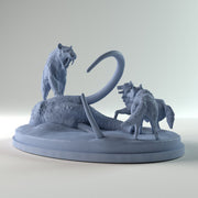 Tar pit with Smilodon and Dire wolf 1-35 scale - Only-Games