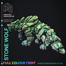 Stone Wolf - Elemental Wolves - Pre-Coloured - 32mm Scale - Only-Games