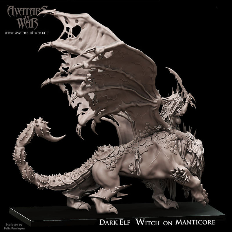 Dark Elf Witch on Manticore - Only-Games