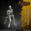 Skeleton Horde with Greatswords (5 x 32mm models) - Only-Games