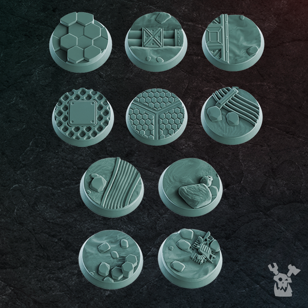 War Field Theme 25mm Bases Set x10 - Only-Games