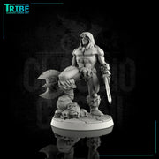 (0017) Male human half orc barbarian with weapons - Only-Games