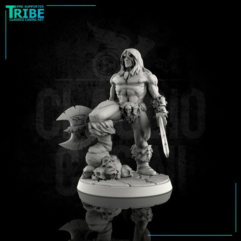 (0017) Male human half orc barbarian with weapons - Only-Games