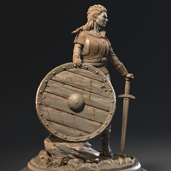 SHIELD-MAIDEN: VIKING FEMALE WARRIOR 75MM - Only-Games
