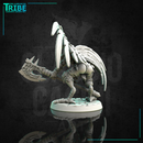 (0169) Female Featherfolk barbarian warrior with a two hands axe - Only-Games