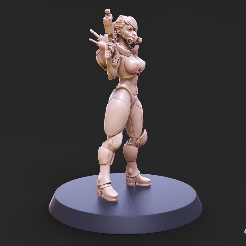 Cyberpunk Mercenary Pose 1 - 4 Variants and Pinup - Only-Games