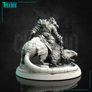 (0143) Male goblin leader warrior rat rider with a sword or knife - Only-Games