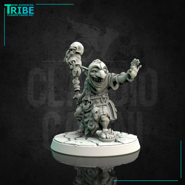 (0123) Male goblin wizard sorceror druid with magic club - Only-Games