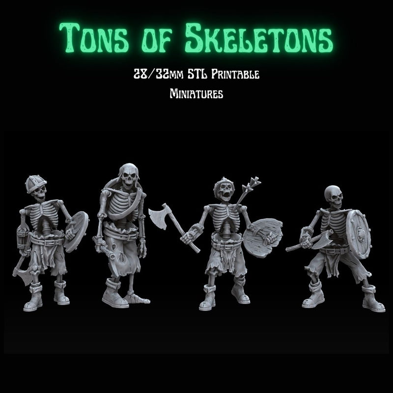 Tons of Skeletons: Equipped Skeletons with Axe - Only-Games