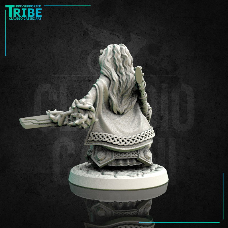 (0167) Female halfling wizard sorceror druid with magic staff - Only-Games
