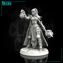 (0088) Female elf human half orc tiefling cleric with club or mace - Only-Games