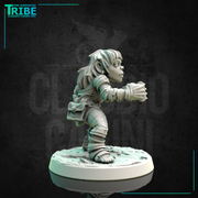 (0170) Female halfling hobbit monk with a brass knuckles 3D File Logo  3D - Only-Games