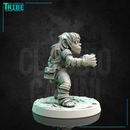 (0170) Female halfling hobbit monk with a brass knuckles 3D File Logo  3D - Only-Games