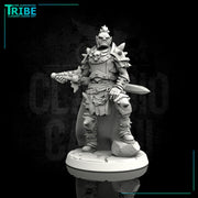 (0014) Male human elf half orc tiefling barbarian commander with sword - Only-Games