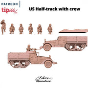 US Half-Track with crew - 28mm for wargame - Only-Games