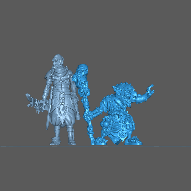 (0123) Male goblin wizard sorceror druid with magic club - Only-Games