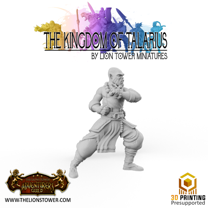 Kingdom of Talarius - Order of the Golden Lotus,Warrior Monks x5 (32mm scale) - Only-Games