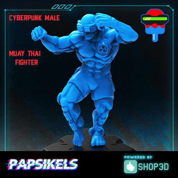 Cyberpunk Muay Thai Fighter Male - Only-Games