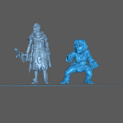 (0170) Female halfling hobbit monk with a brass knuckles 3D File Logo  3D - Only-Games