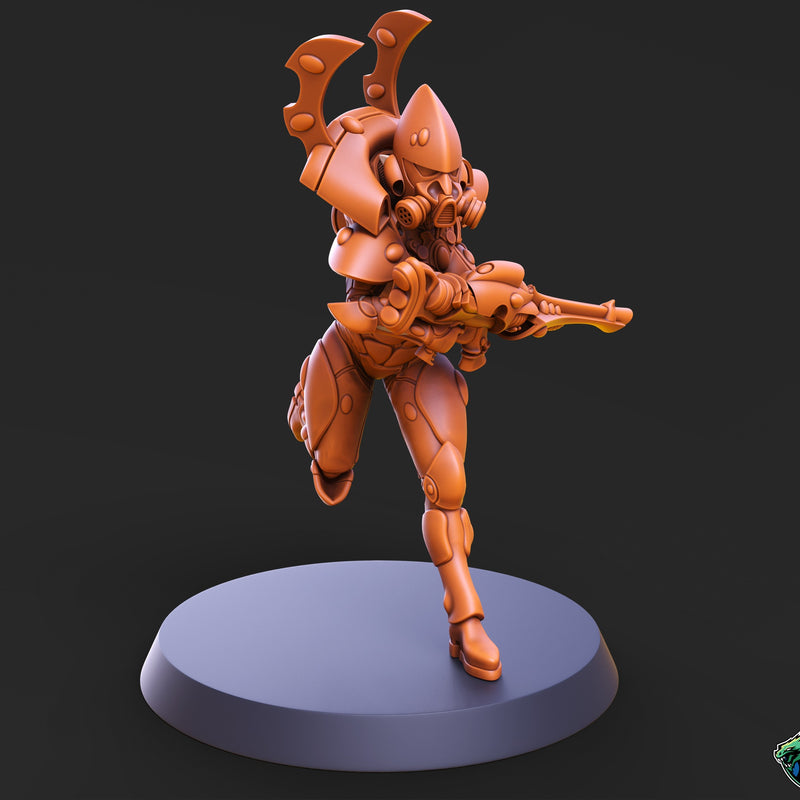 Space Elf Female Soldier Pose 3 - Only-Games