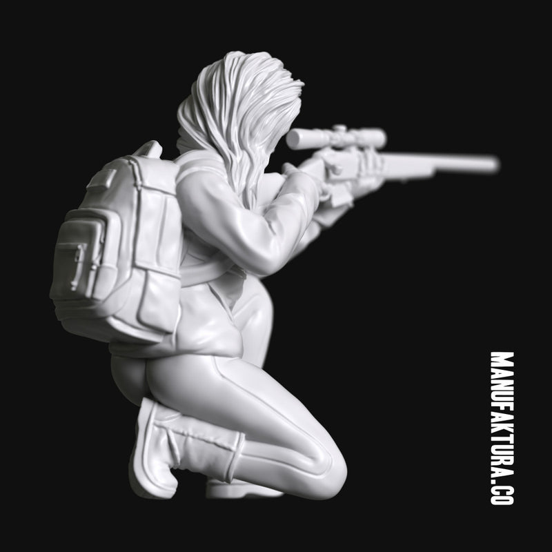 Strife Series 02b - Cute Post-Apocalyptic Survivor Girl Aiming Sniper Rifle - Only-Games