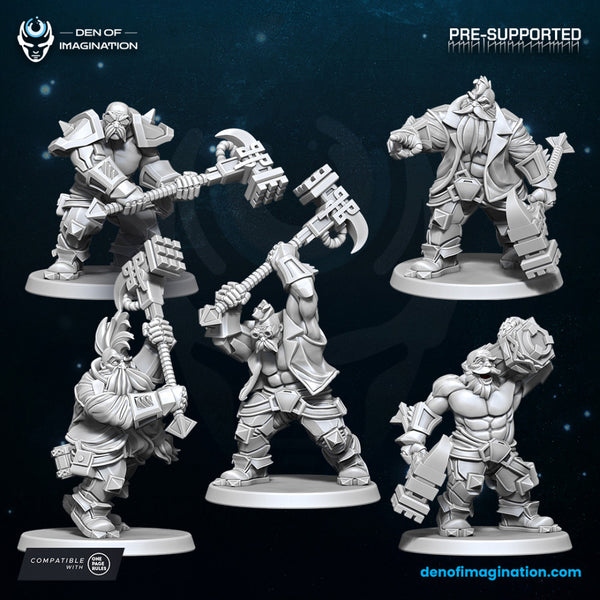 Space Dwarfs - Khazaroth Empire - Brawlers with Hammers (10 models) - Only-Games