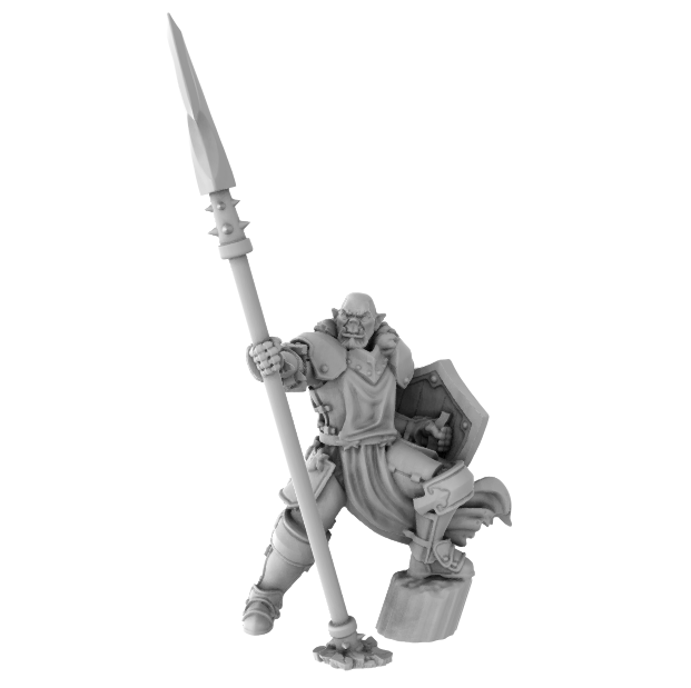 Half Orc Male Paladin With Spear - Only-Games