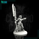 Female sci-fi post-apocalyptic street warrior with blade and rifle (0103) - Only-Games