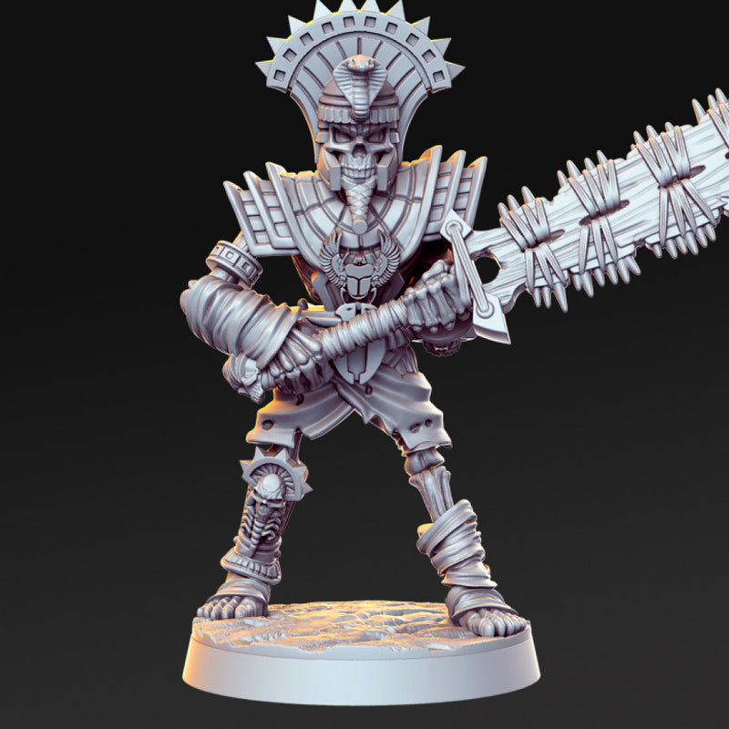 Mummy with two-handed weapon - Egyptian god - 32mm - DnD - Only-Games