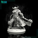 (0094) Male human half orc viking with axe and shield - Only-Games