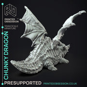 Fat Dragon - Boss Monster -  PRESUPPORTED - Illustrated and Stats - 32mm scale - Only-Games
