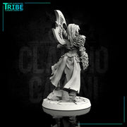 (0071) Female human half-orc tiefling elf barbarian viking with axe - Only-Games