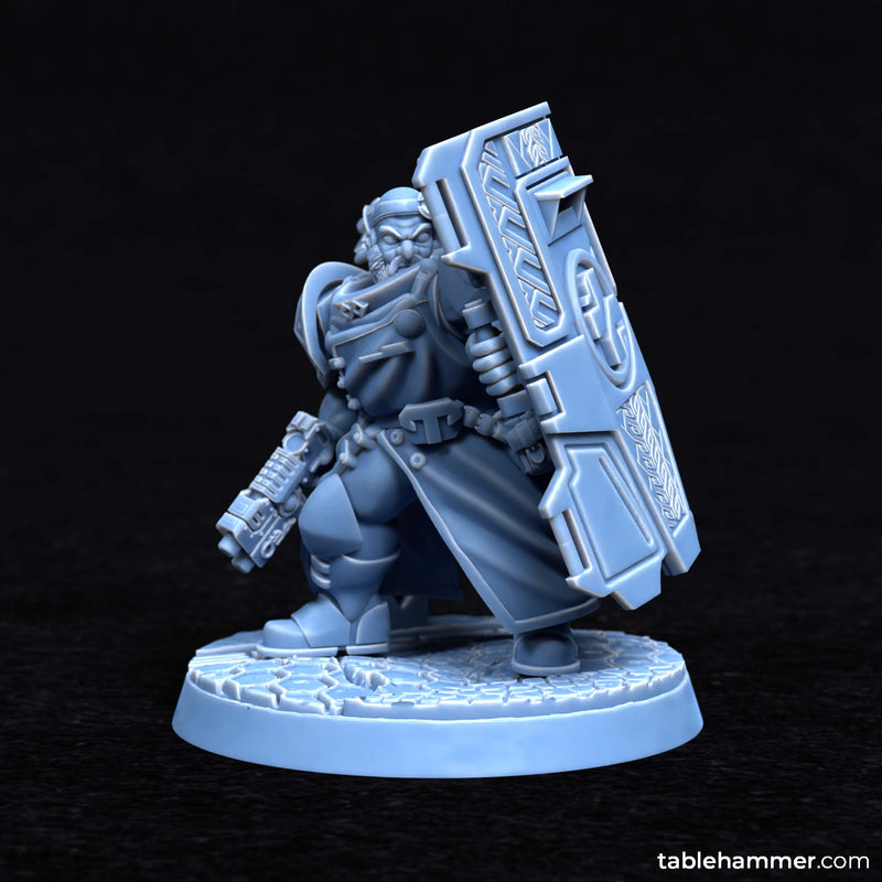 Forgeheart Medicus – 40mm base (space dwarf combat medic with shield) - Only-Games
