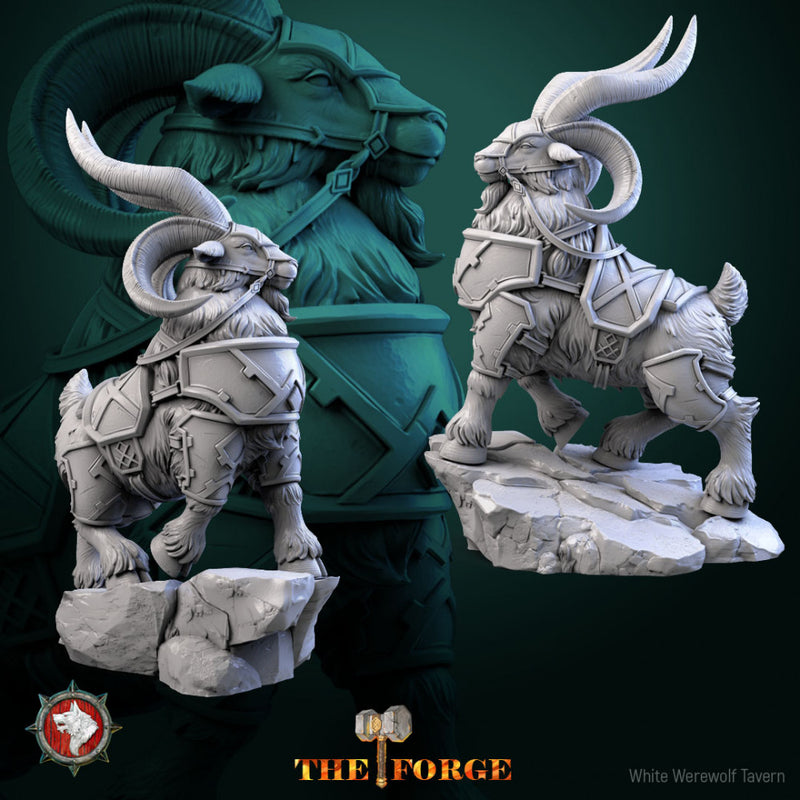 Dwarven Armored Goat pre-supported - Only-Games