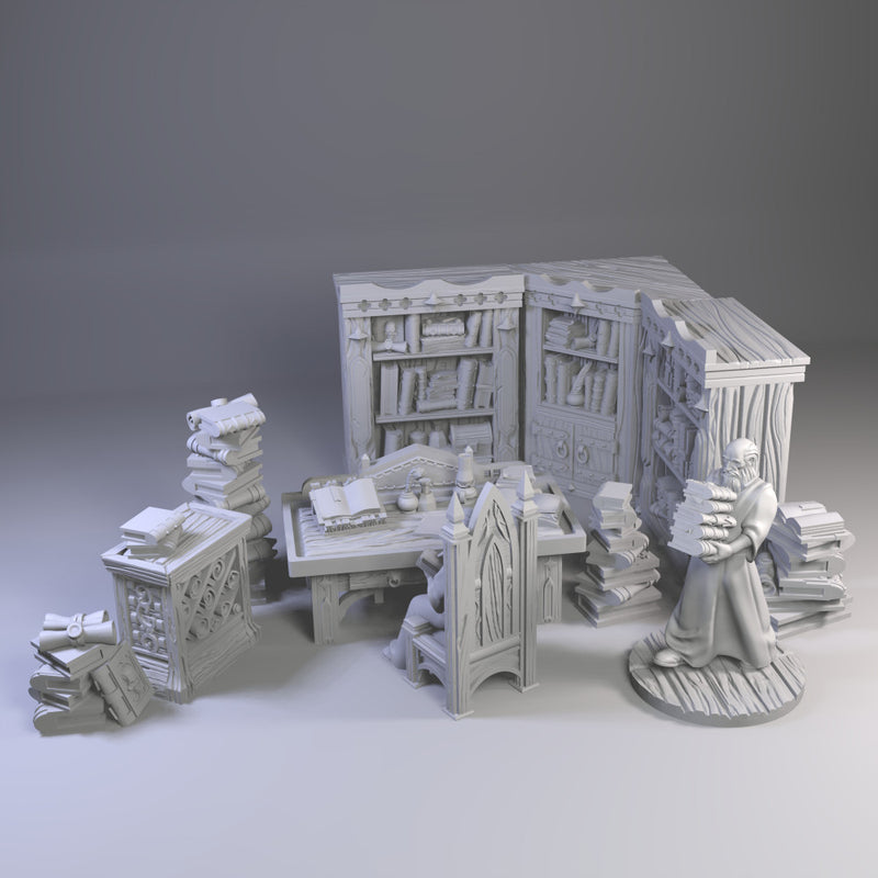 Librarian Reading Corner miniatures - Only-Games