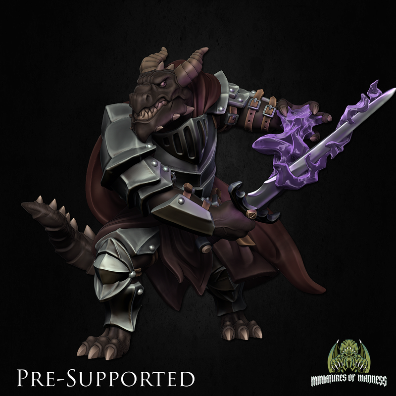 Gargax Darkoat Dragon Paladin [PRE-COLORED] 32mm Scale - Only-Games