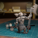 Goblin With A Cleaver Axe - TytanTroll Miniatures - DnD - Fantasy - Only-Games