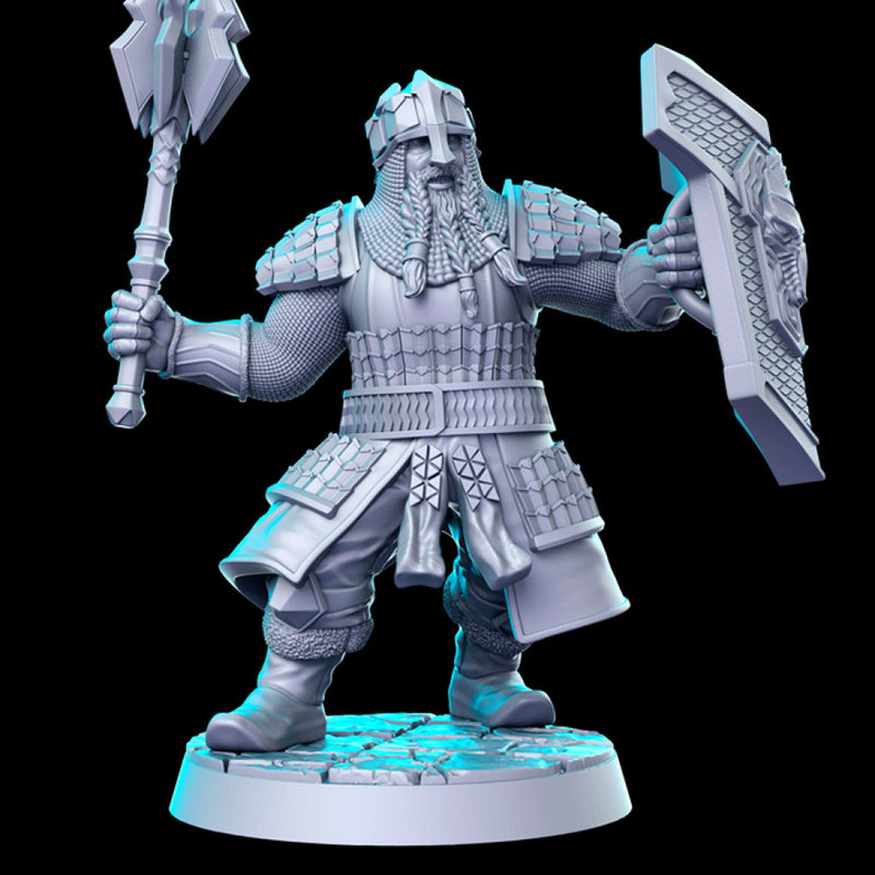 PRE-SUPPORTED Dwarf Mace - 32mm - DnD - Only-Games