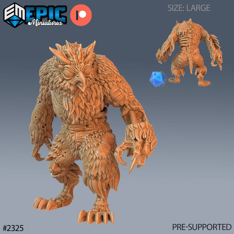 Zombie Owlbear Set / Undead Forest Beast / Owl Bear Hybrid / Graveyard Encounter - Only-Games