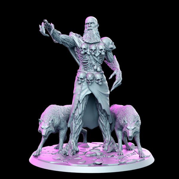 Keoghradan- Druid with wolves - 32mm - DnD - Only-Games