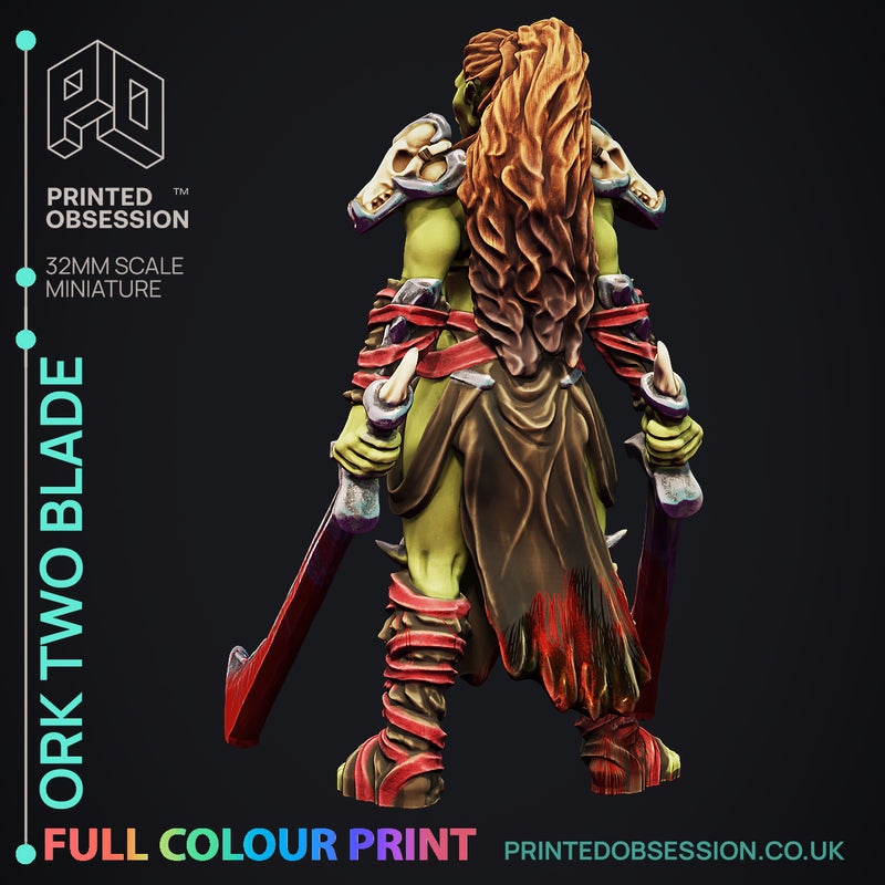 Two Blade - Orc - Pre-Coloured - 32mm Scale - Only-Games