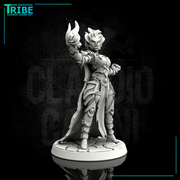 (0032) Female human elf half orc tiefling elemental fire wizard - Only-Games