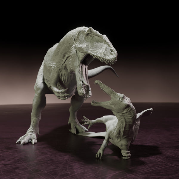 Carcharadontosaurus attack juvenile Spinosaurus - Only-Games