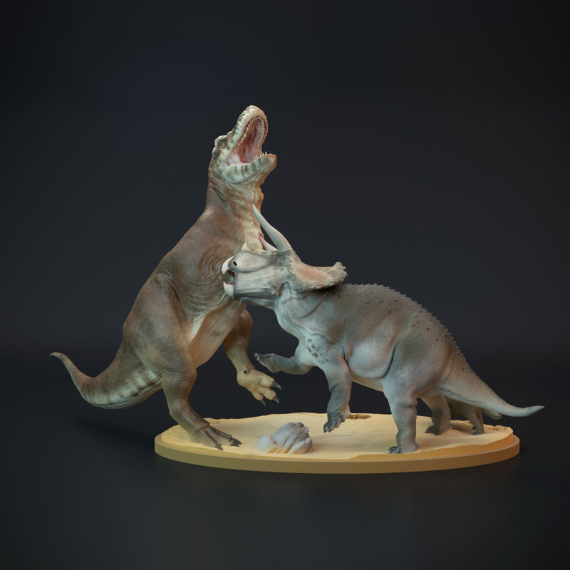 Tyrannosaurus Rex vs Triceratops scene - Only-Games