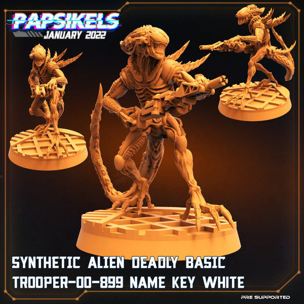 SYNTHETIC ALIEN DEADLY BASIC TROOPER-00-899 NAME KEY WHITE - Only-Games